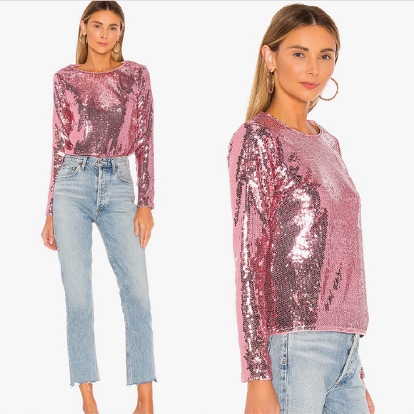 Majorelle Christiana Sequin Top Pink Sparkle Eras Barbiecore XS - Picture 1 of 5